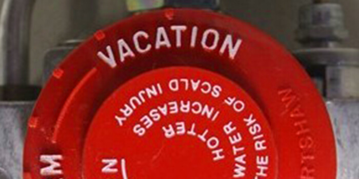 water heater red knob vacation mode
